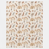 シック芸術的ボホレインボーよくはしゃぐカラー フリースブランケット (正面)