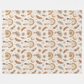 シック芸術的ボホレインボーよくはしゃぐカラー フリースブランケット (正面(横))