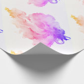 シック芸術的抽象芸術水彩白色 ラッピングペーパー (角)