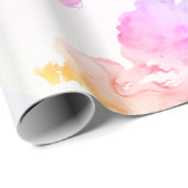 シック芸術的抽象芸術水彩白色 ラッピングペーパー (ロールコーナー)