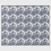 シック華美アンティークオランダデルフトブルーアートウィンドミル ラッピングペーパー (フラット)