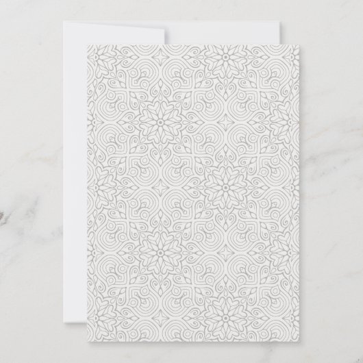 シック華美クラシーウォーターカラーピーコック婚約 招待状 (裏面)