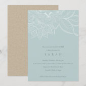 シック華美ペイズリーダスキーブルーベビーシャワー招待状 サンキューカード (正面/裏面)