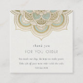 シック華美金ゴールドティール(緑がかった色)マンダラご注文 スクエア名刺 (正面)