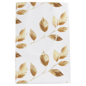 シック葉金ゴールド結婚ズ ミディアムペーパーバッグ (正面)