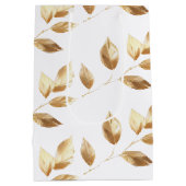 シック葉金ゴールド結婚ズ ミディアムペーパーバッグ (裏面)