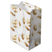 シック葉金ゴールド結婚ズ ミディアムペーパーバッグ (裏面アングル)