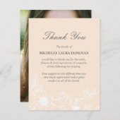 シック葬儀の写真ありがとうございました赤面マグノリア サンキューカード (正面/裏面)