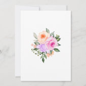 シック薄紫ピンクローズブライトフローラブライダルシャワー 招待状 (裏面)