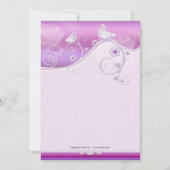 シック薄紫フローラバードベビーシャワー招待状 招待状 (裏面)