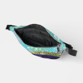 シック虹色パープルブルーフェイクグリッターモノグラム ファニーパック (見開き)