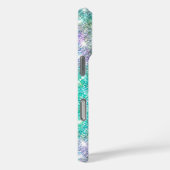 シック虹色パープルブルーフェイクグリッターモノグラム Case-Mate iPhoneケース (裏面 / 右)