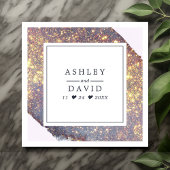 シック虹色パープル金ゴールド結婚グリッター スタンダードカクテルナプキン