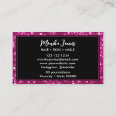 シック虹色ピンクフェイクグリッターモノグラム 名刺 (裏面)