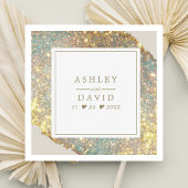 シック虹色ホログラフィックグリッター結婚ズ スタンダードカクテルナプキン