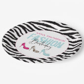 シック誕生日ガーリーハイヒールシューズアニマルプリント ペーパープレート (アングル)