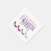 シック誕生日ガーリーハイヒール靴アニマルプリント スタンダードカクテルナプキン (角)