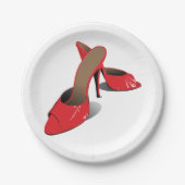 シック赤いハイヒールグラマラースティレットファッション ペーパープレート (正面)