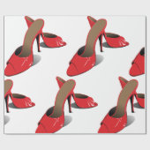 シック赤いハイヒールグラマラースティレットファッション ラッピングペーパー (フラット)