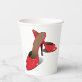 シック赤いハイヒールグラマラースティレットファッション 紙コップ (正面)