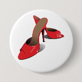 シック赤いハイヒールグラマラースティレットファッション 缶バッジ (正面)