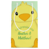 シック赤ちゃんシャワーグリーン スモールペーパーバッグ (正面)