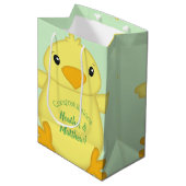 シック赤ちゃんシャワーグリーン ミディアムペーパーバッグ (正面アングル)