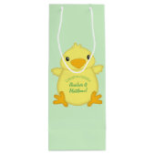 シック赤ちゃんシャワーグリーン ワインギフトバッグ (裏面)