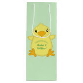 シック赤ちゃんシャワーグリーン ワインギフトバッグ (正面)