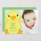 シック赤ちゃんシャワーグリーン 招待状 (正面/裏面)