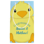 シック赤ちゃんシャワーブルー スモールペーパーバッグ (正面)