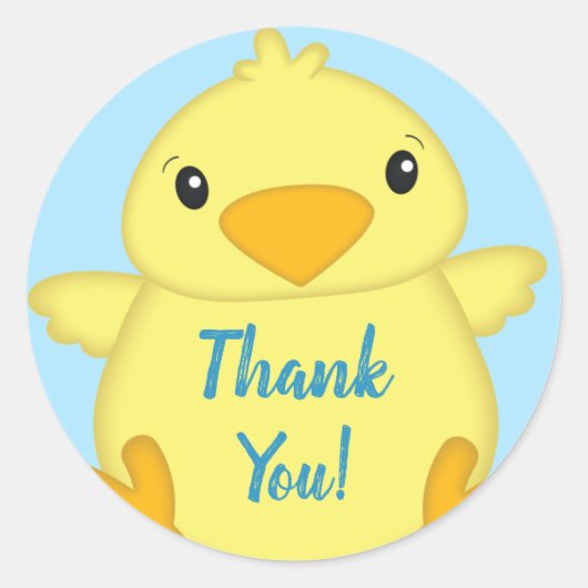 シック赤ちゃんシャワーブルー ラウンドシール (正面)