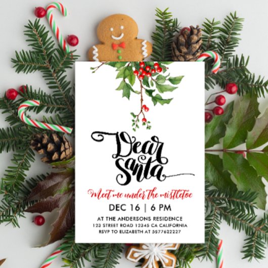 シック赤と白サ親愛ンタミスタントウの水彩色 招待状