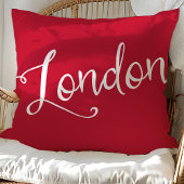 シック赤と白ロンドンイングランドタイポグラフィ クッション