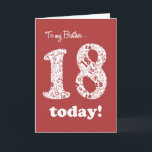 シック赤と白18th誕生日カードfor brother カード<br><div class="desc">シックな深いレッド18誕生日カードのブラザーのための18白で、深いレッドの18のパターンで満たされ、ジュディ・アダムソンによるデジタルデザインから。内側のメッセージをもし変更できる。</div>