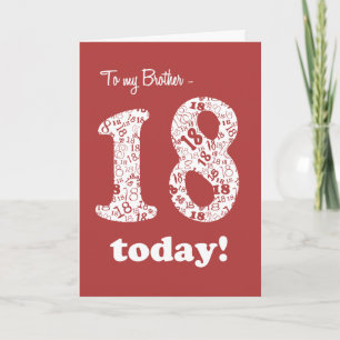 シック赤と白18th誕生日カードfor brother カード