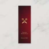 シック赤グラデーション金ゴールド公証人鍵 スキニー名刺 (正面)