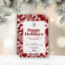 シック赤スノーフレークハッピーホリデーズマザビナービジネス