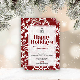 シック赤スノーフレークハッピーホリデーズマザビナービジネス シーズンカード