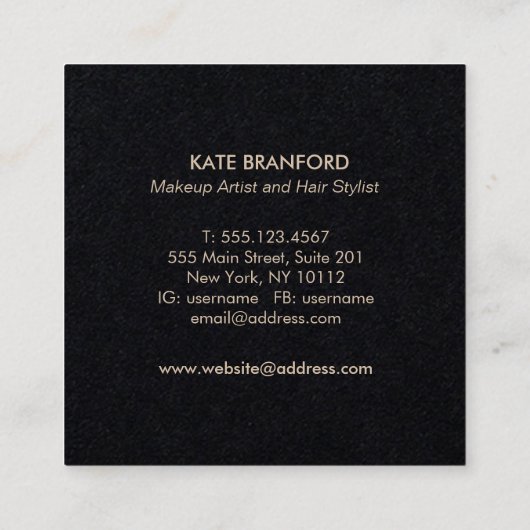 シック赤フローラウォーターカラーバラペタル美しい スクエア名刺 (裏面)