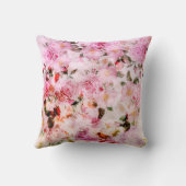 シック赤面かわいらしピンク水彩バラフローラ クッション (裏面)