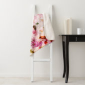 シック赤面かわいらしピンク水彩バラフローラ シェルパブランケット (インサイチュ)