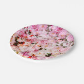 シック赤面かわいらしピンク水彩バラフローラ ペーパープレート (アングル)