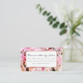 シック赤面かわいらしピンク水彩バラフローラ 割引カード (スタンド正面)