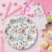 シック赤面ウォーターカラーフラワーズ紙プレート ペーパープレート (パーティー)