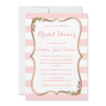 シック赤面ストライプ金ゴールドフローラブライダルシャワー