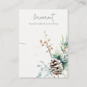 シック赤面スノーウィンターベリーネックレスホルダー 名刺 (正面)