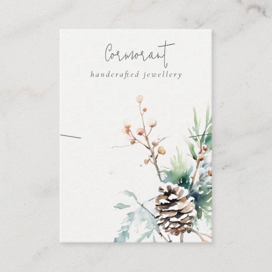 シック赤面スノーウィンターベリーネックレスホルダー 名刺 (正面)