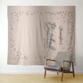 シック赤面スパークルグリッターブライダルシャワー背景 タペストリー (インサイチュ(横))