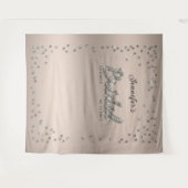 シック赤面スパークルグリッターブライダルシャワー背景 タペストリー (正面(横))